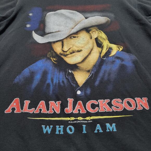Vintage 1994 Alan Jackson “Who I Am” Tour Tee Shirt Size Large FAST SHIPPING - Picture 4 of 11